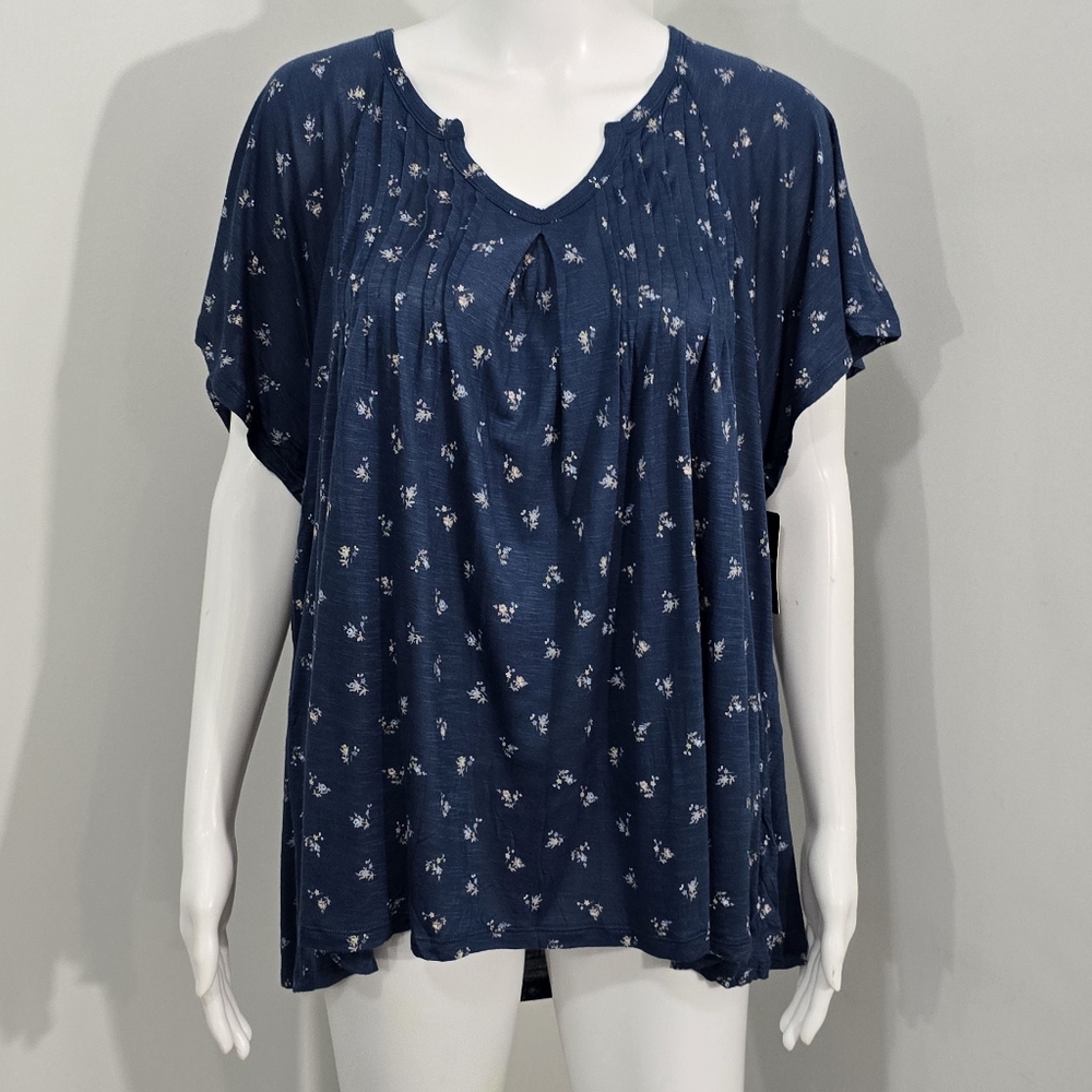 Lucky Brand Navy Floral Blouse